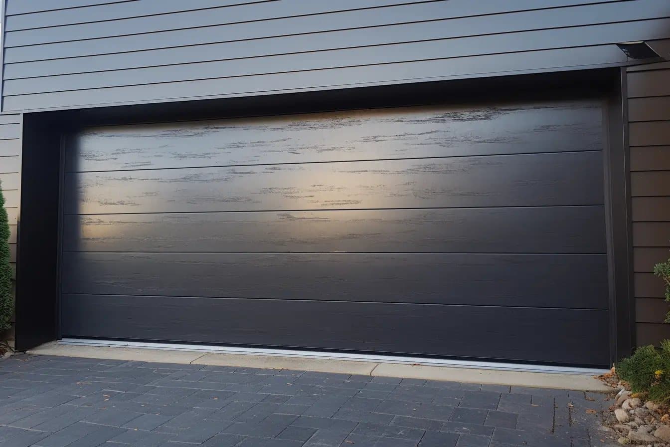 Flat Woodgrain sectional garage door
